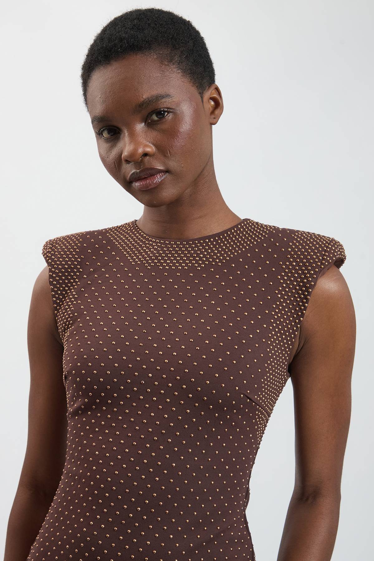KarenMillen Robe Midi En Jersey Ponte Ornée De Strass