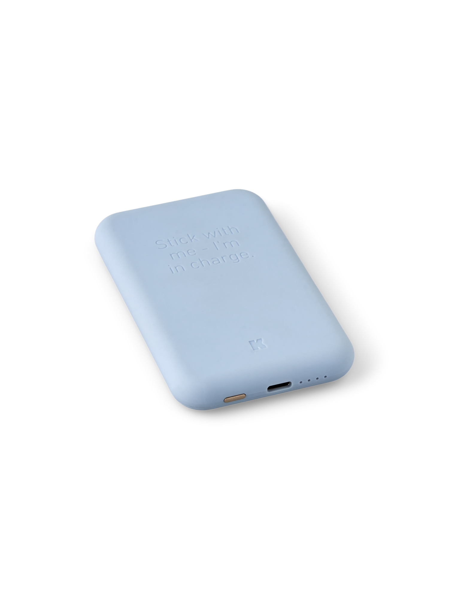 toCHARGE QI powerbank | 10,4 x 6,4 x 1,1 cm. | Smokey Blue | Kreafunk