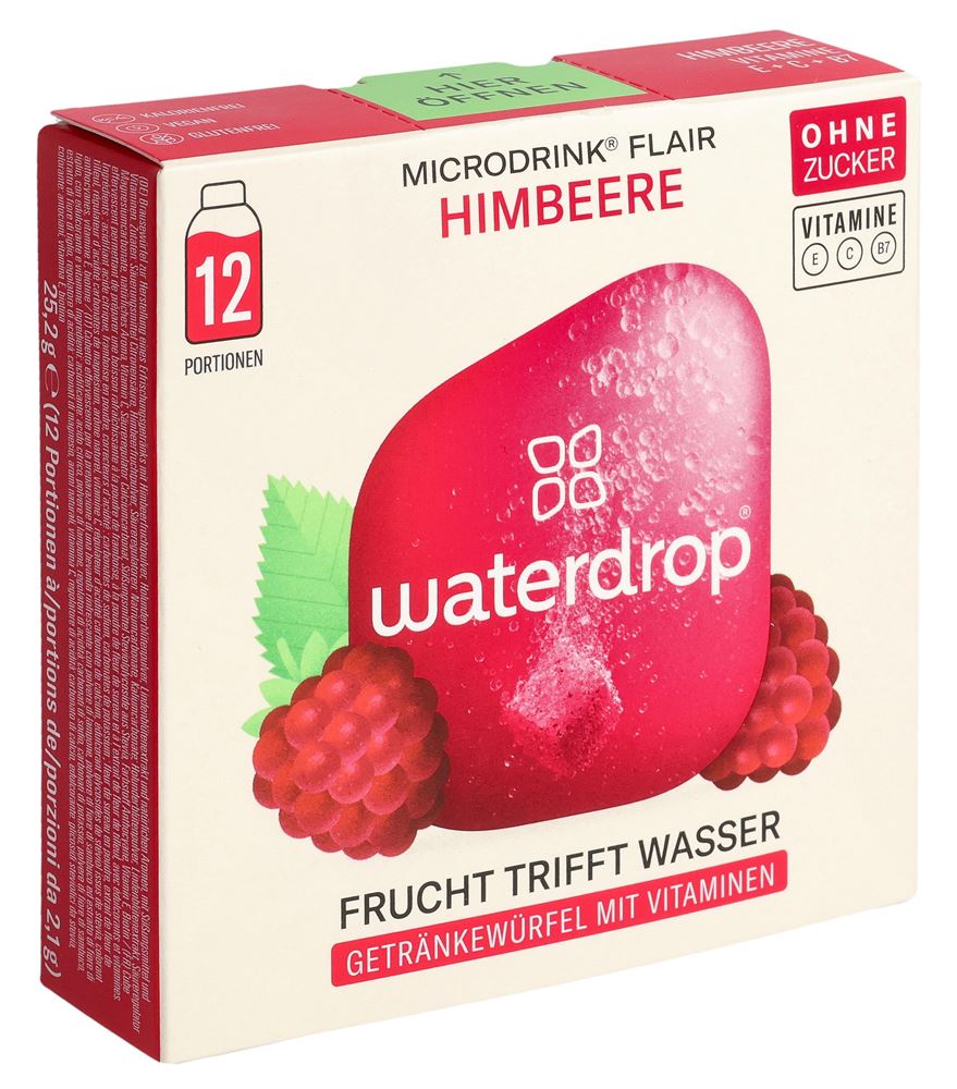 WATERDROP Himbeere ohne Zucker Box 25.2 g<br>25.2 g, Box, Himbeere ohne Zucker