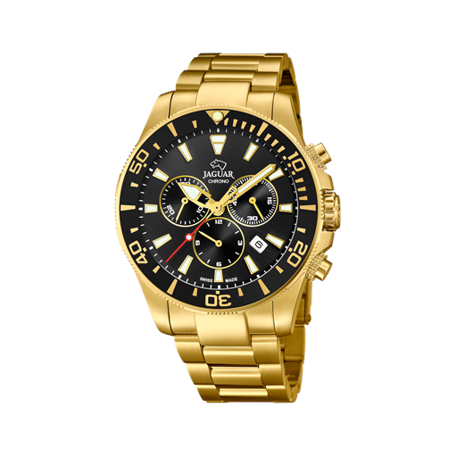 Jaguar J864-3 Herreur, Guld/Sort, 43 mm