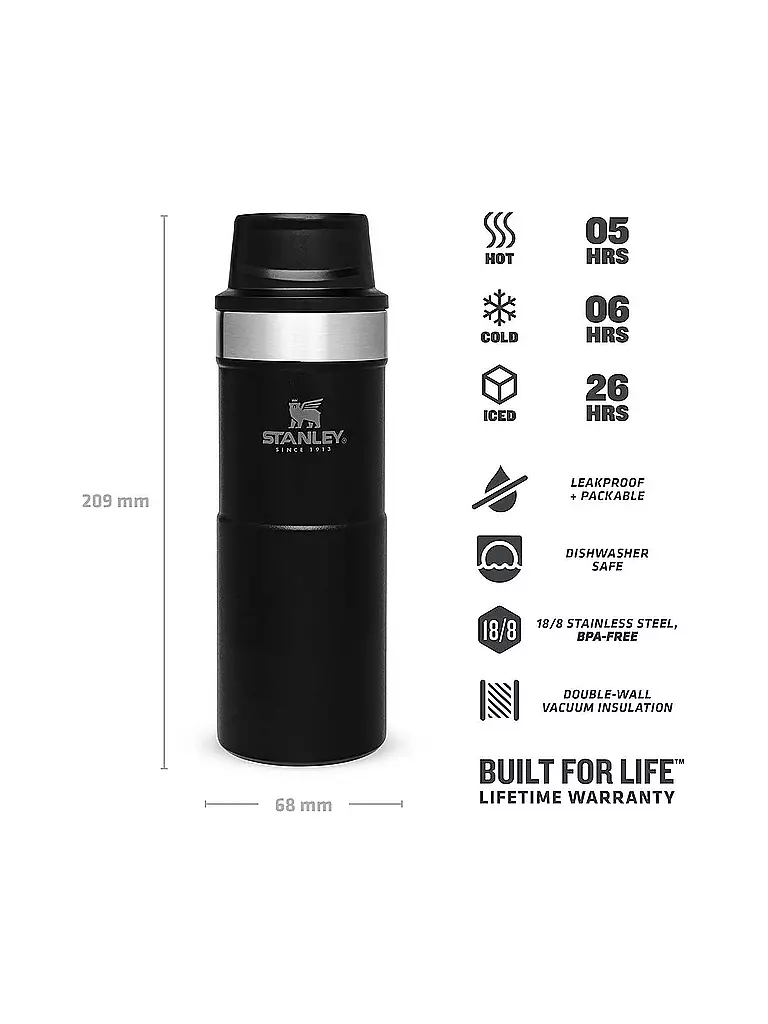 STANLEY Trigger-Action Travel Mug 0,35l Schwarz schwarz