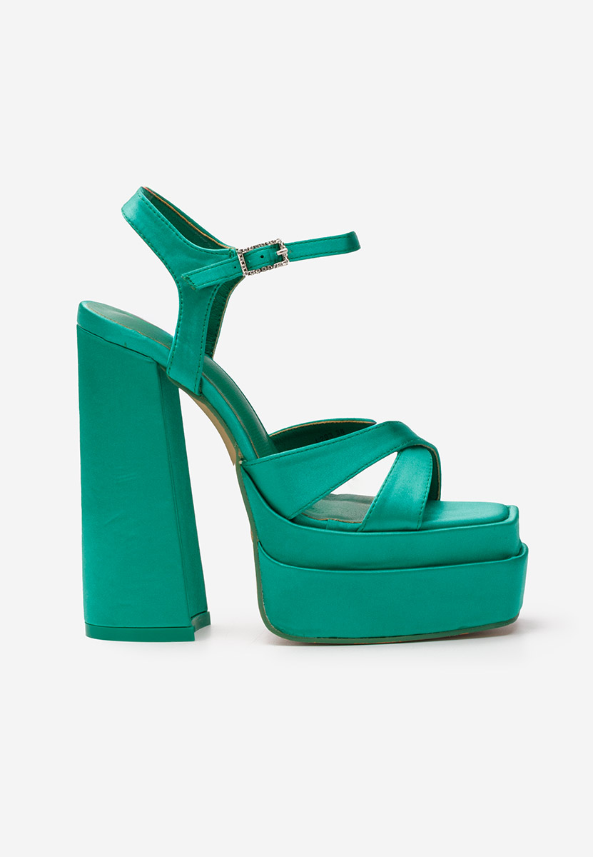Sandales à talon haut vert Riesta