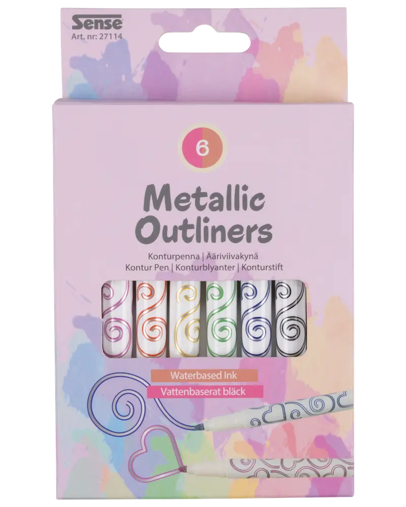Sense Metalliske Outliners 6-pak