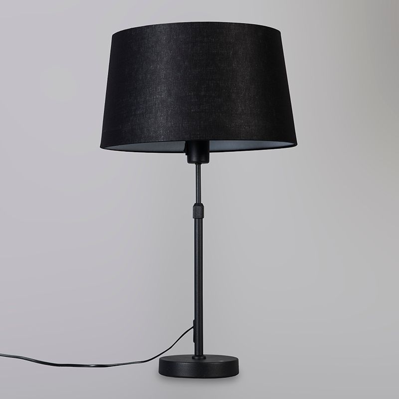 Tafellamp zwart met kap zwart 35 cm verstelbaar - Parte