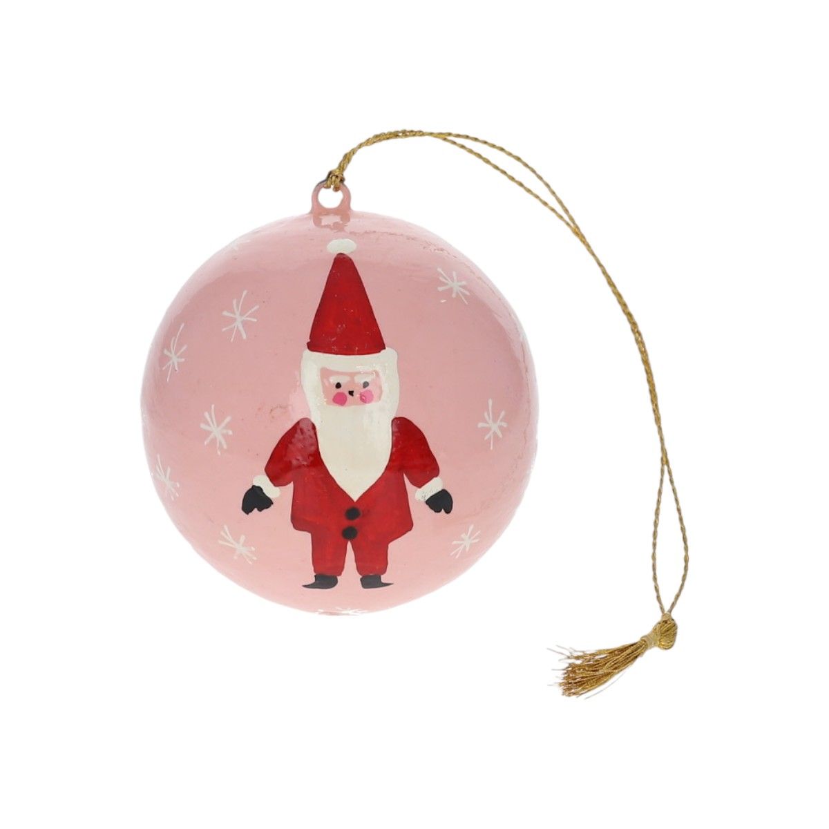 Boule de Noël rose Père Noël Atelier jasmin