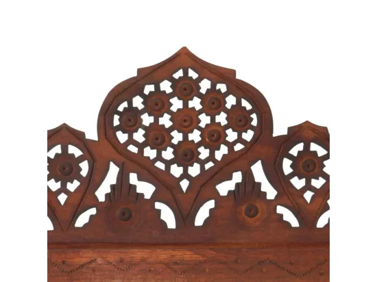 Cloison de séparation 5 panneaux Marron 200x165cm Bois manguier