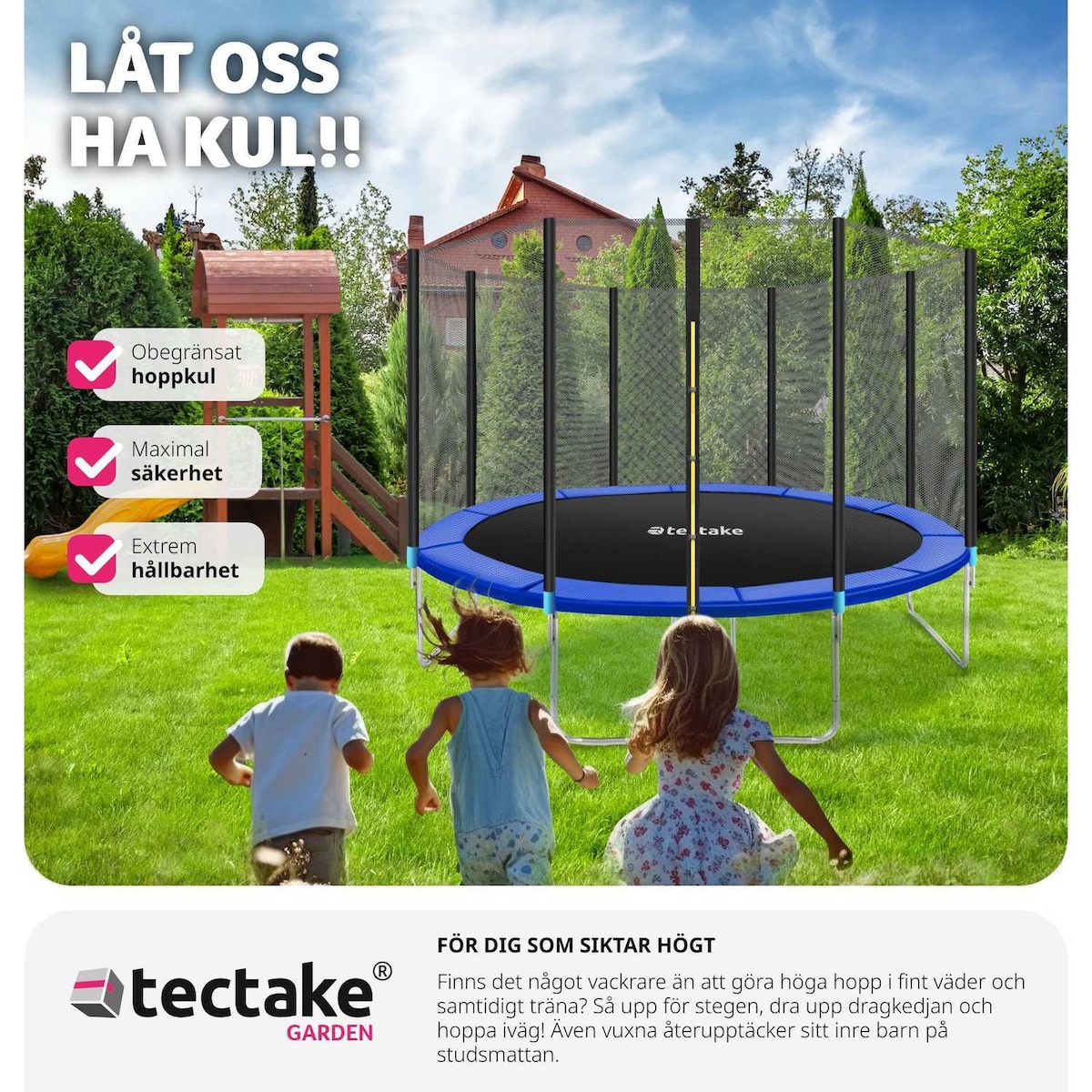 Trampoline med beskyttelsesnett - 366 cm