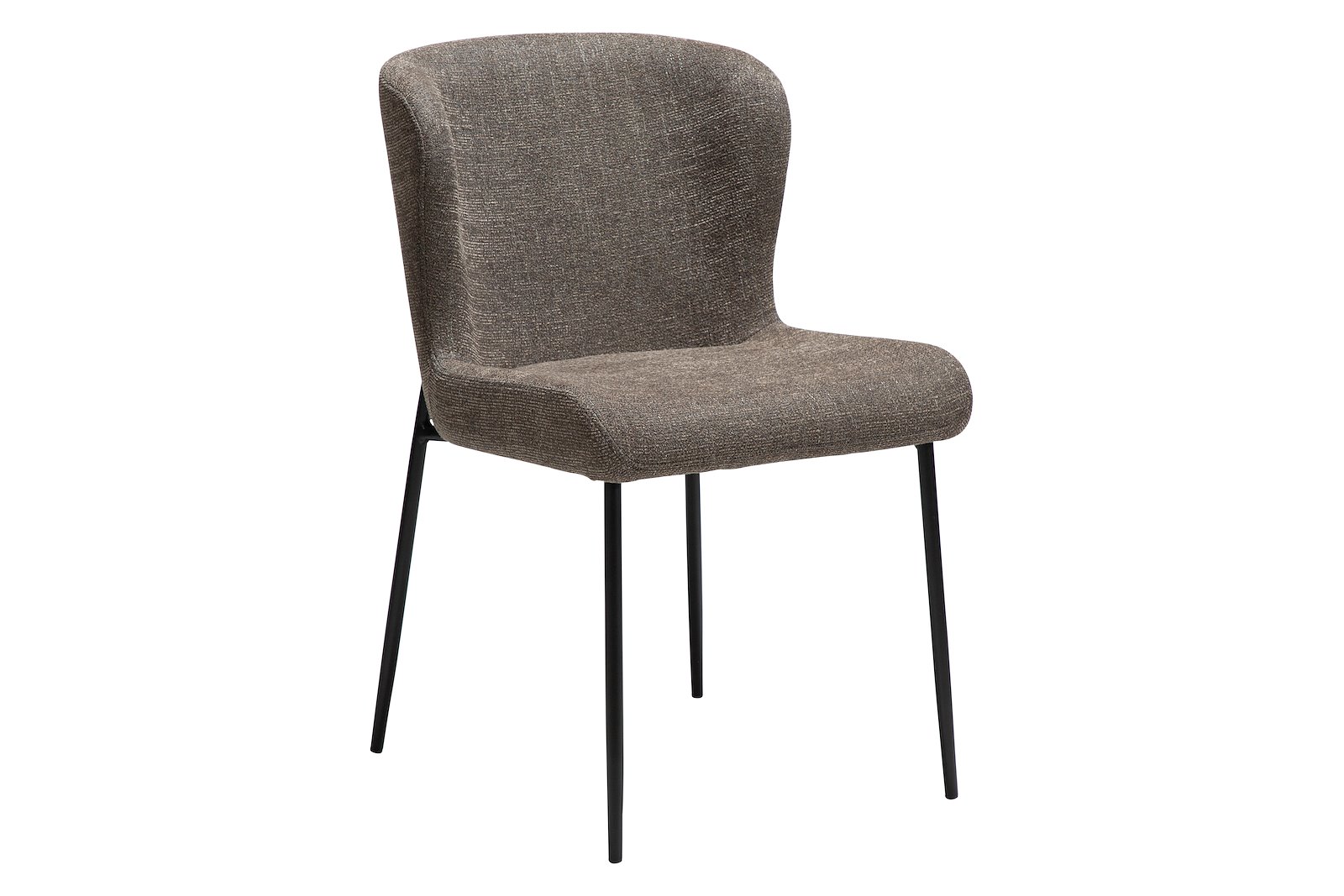 Glam spisestol Tekstil Bouclé Major brun og sorte ben