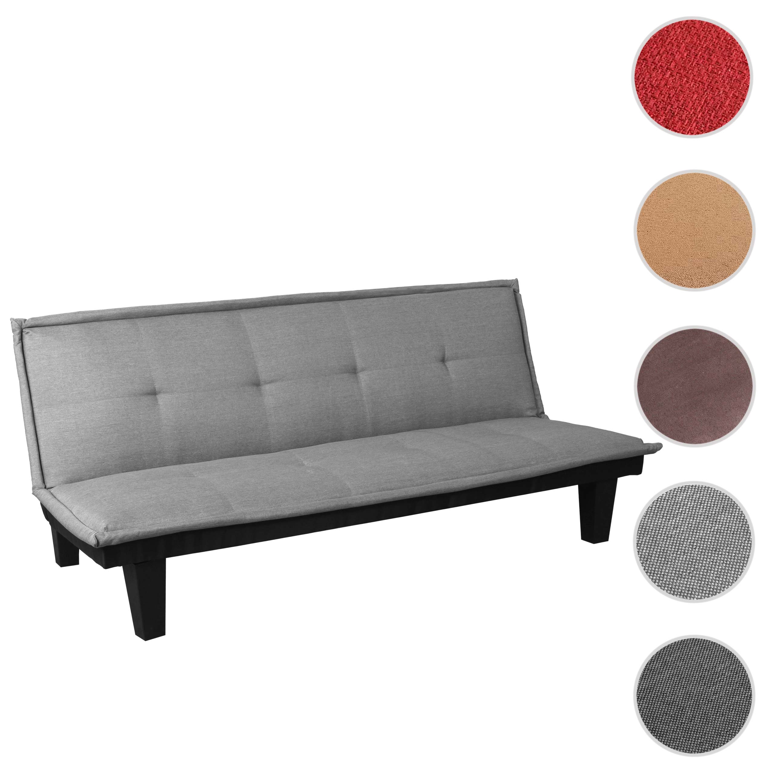 3er-Sofa MCW-C87, Couch Schlafsofa Gästebett Bettsofa Klappsofa, Schlaffunktion 170x100cm ~ Textil, hellgrau