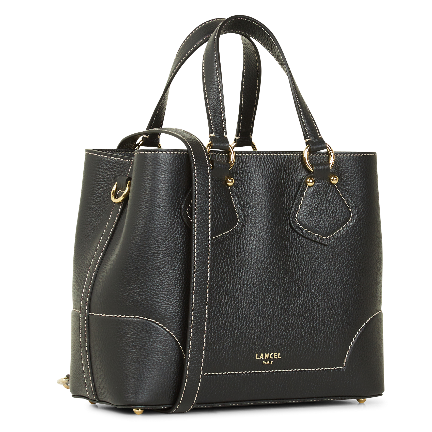 NEO IZY - Sac porté main en cuir grainé | Noir