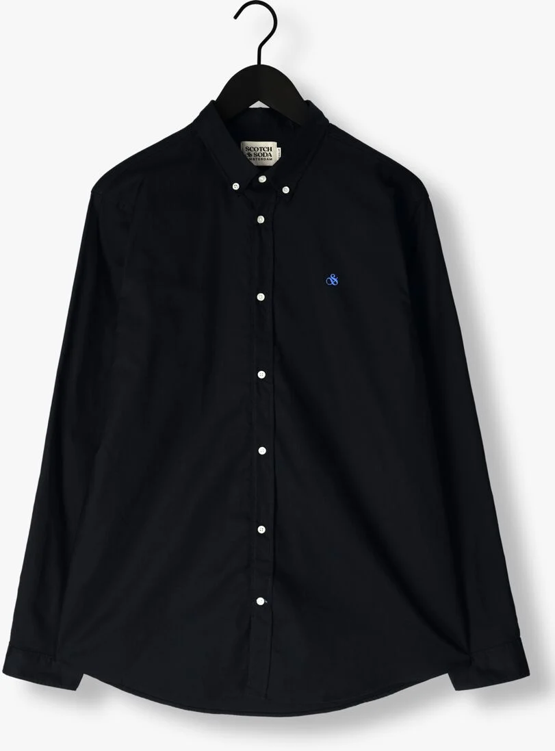 SCOTCH & SODA donkerblauwe scotch & soda casual overhemd essentials - organic oxford regular fit shirt