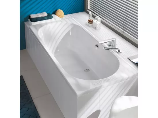 Baignoire droite 170 X 75 VILLEROY ET BOCH O Novo Solo acrylique avec pieds