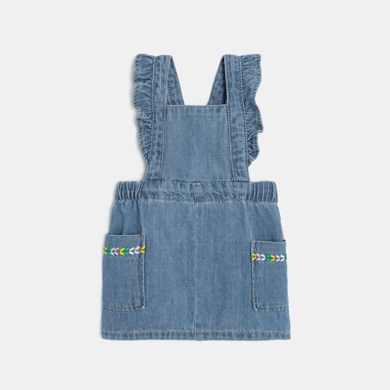 Robe tablier bébé fille en jean délavé bleue Catimini Bleu