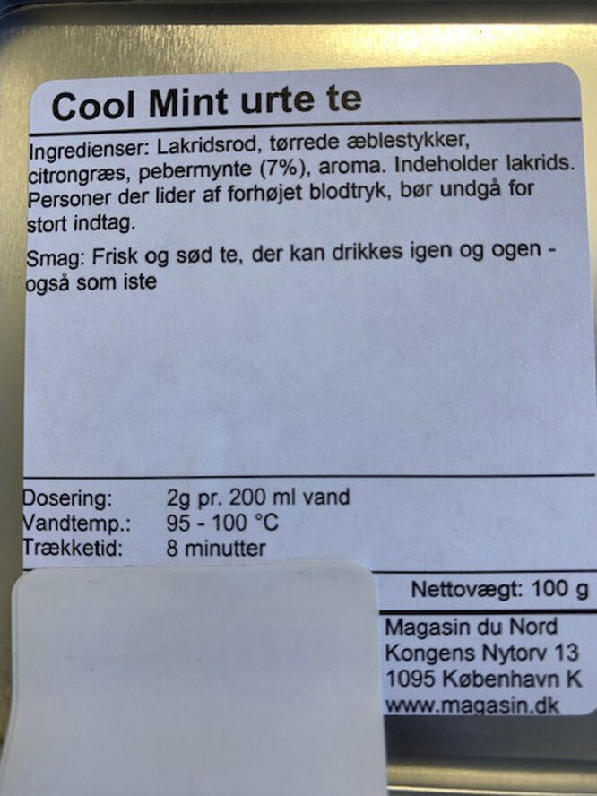 Magasin Mad&Vin Magasin Cool Mint Urte te 100g No color