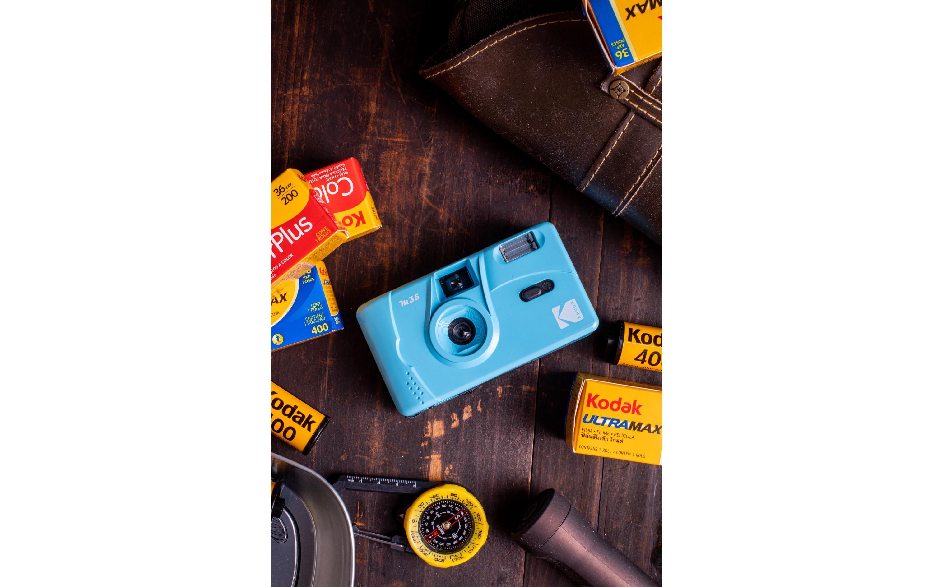 Analogkamera M35 – BlauKleine wiederverwendbare Filmkamera mit Blitz