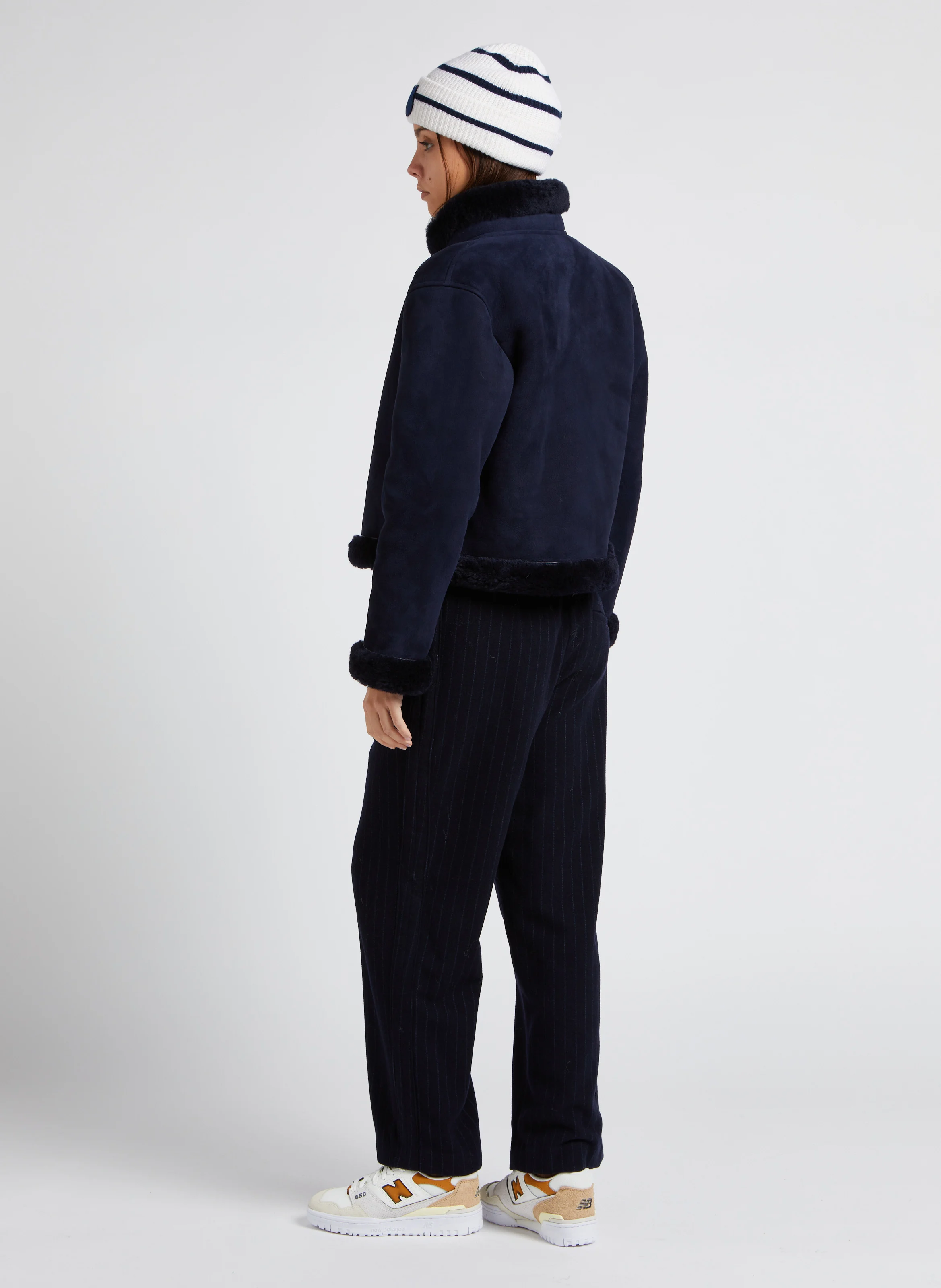 PENNY - Pantalon droit en laine mélangée | Bleu
