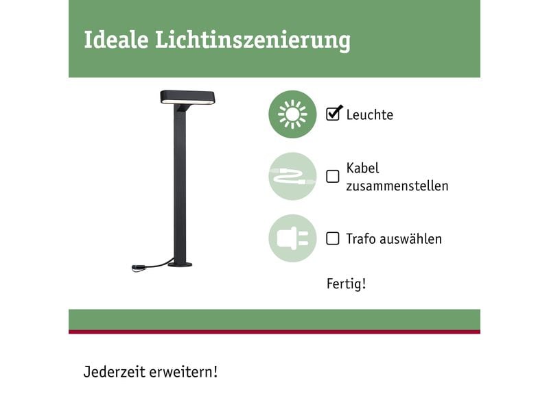 Paulmann Wegeleuchte LED Ito Horizontale Ausrichtung LED Pollerleuchte