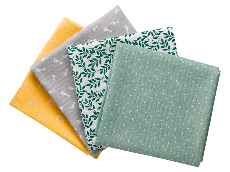 Sophie la girafe Mulltuch 4er Set 70 cm x 70 cm Set aus vier Mulltüchern