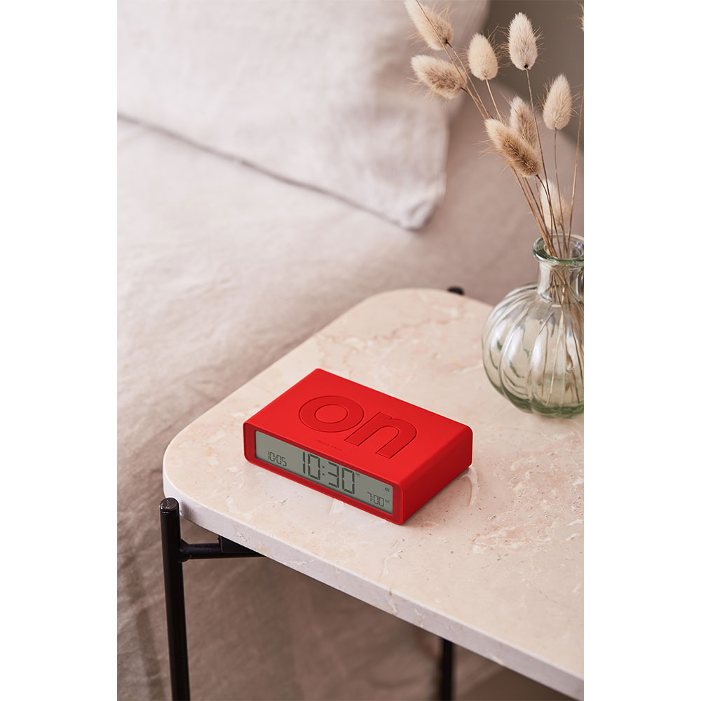 Flip Classic Digitaler Wecker Nachttisch Uhr mit LCD Display (LEX-LR157R9) - Red