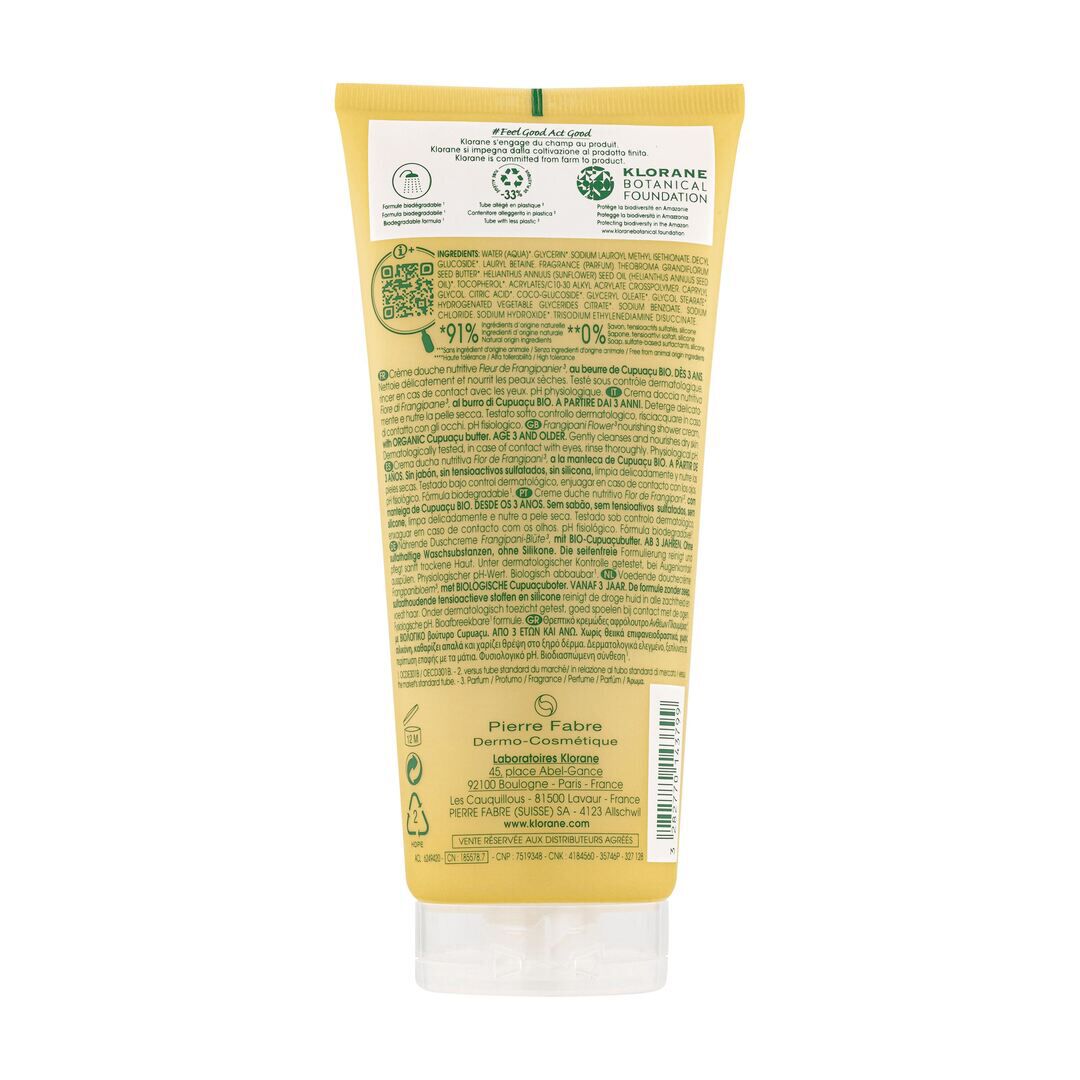 KLORANE  Creme Duche e Champô Frangipani - 200ml