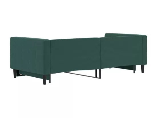 Lit de jour avec lit gigogne vert foncé 90x200 cm velours