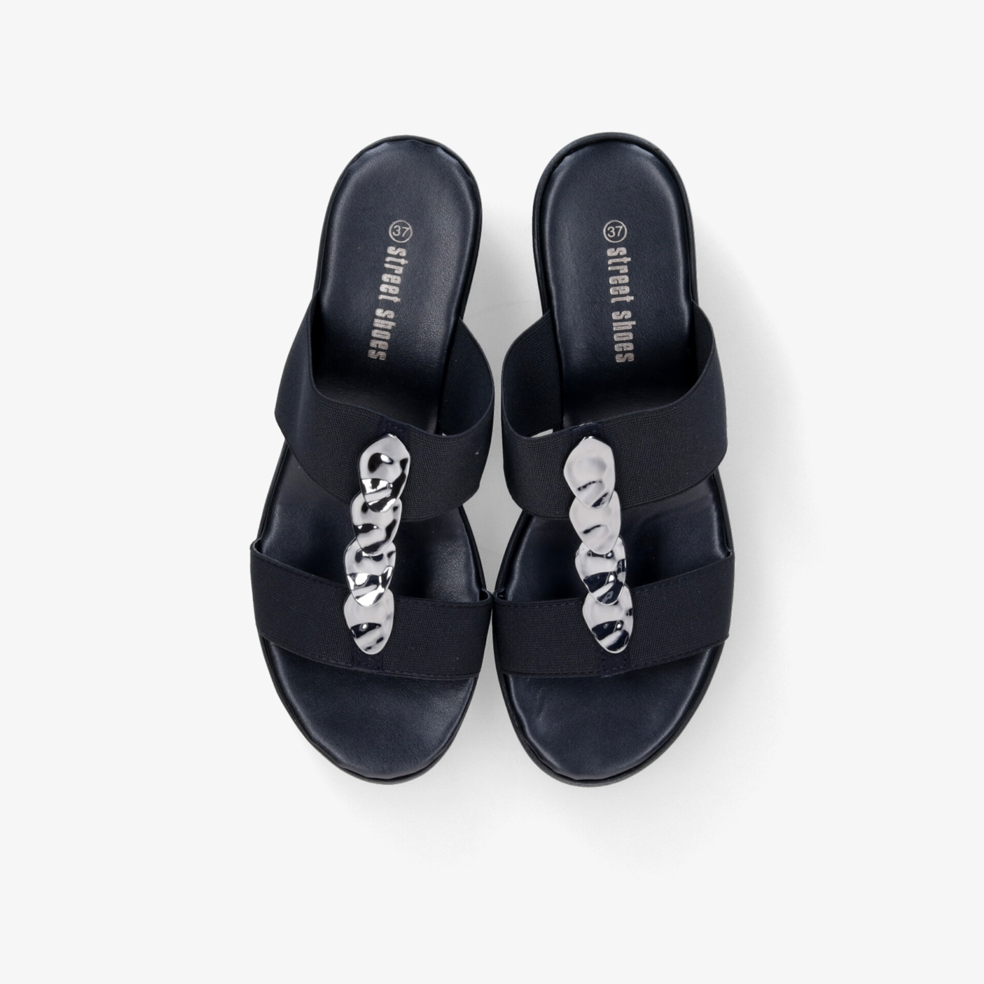 street shoes Damen Keilsandalen schwarz