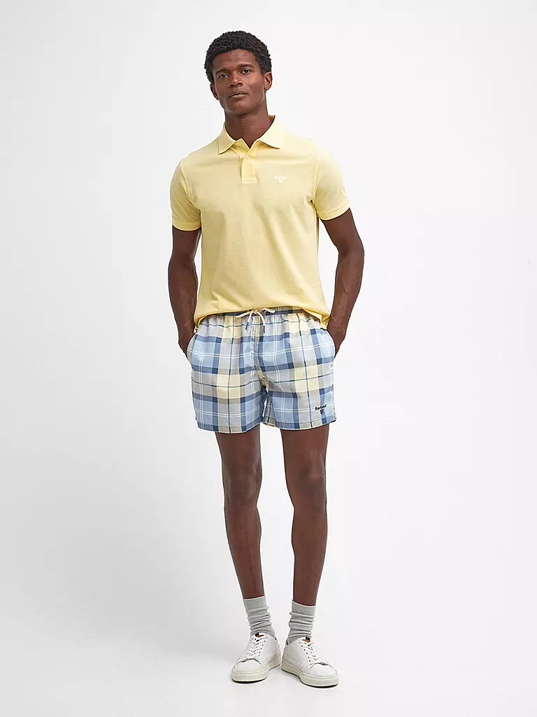 BARBOUR Badeshorts TARTAN STAPLE hellblau