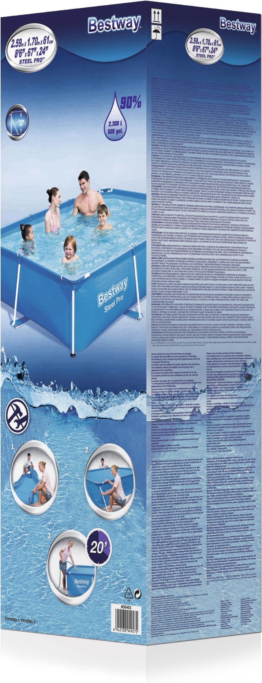 Bestway frame zwembad Steel Pro 259 x 170 x 61 cm
