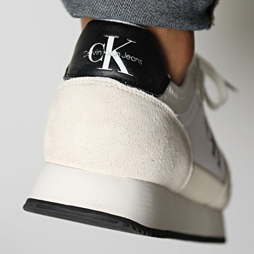 Baskets Runner Sock Laceup Ny-Lth 0553 Bright White Creamy White Black