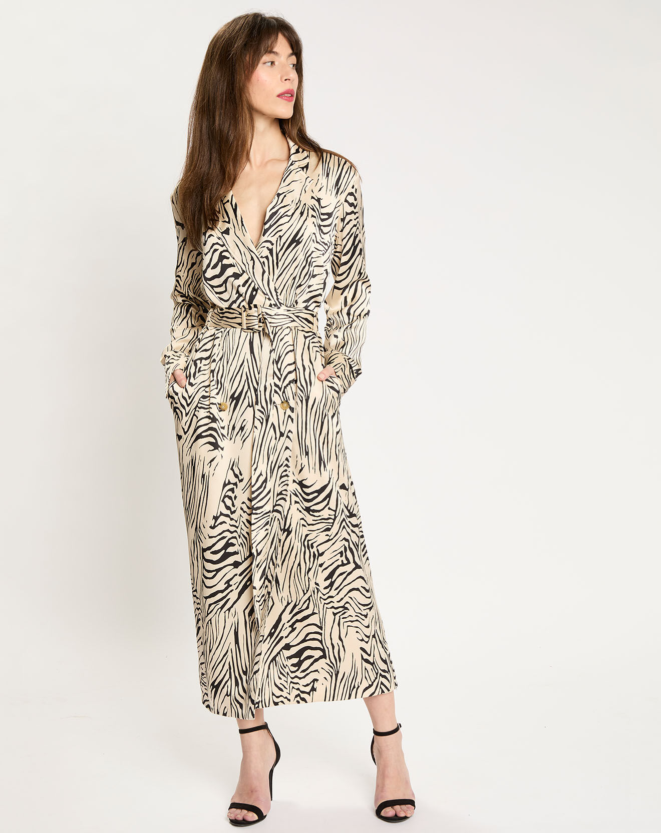 Zapa Robe Roland imprimée zèbre noir/beige