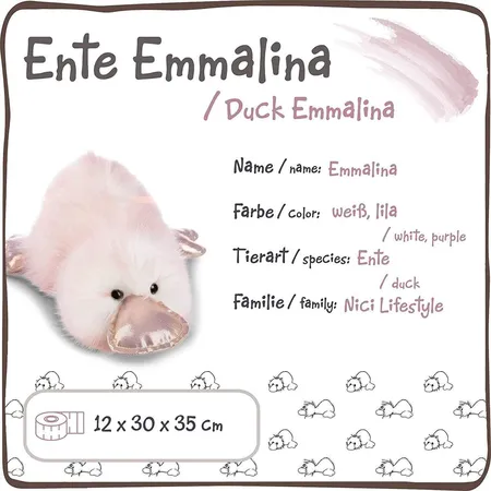 NICI Kuscheltier Ente Emmalina 35 cm liegend