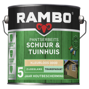 Rambo Pantserbeits Schuur & Tuinhuis zijdeglans transparant kleurloos 2,5 liter