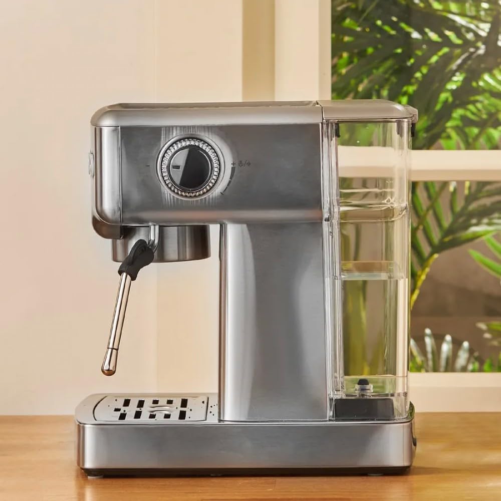 KARACA Coffee Art 1353 Espressomaschine, 1350W, 20 Bar Druck, 1,8L Wassertank, Tassenwärmer, Milchaufschäumen, für Espresso, Cappuccino, Latte und mehr