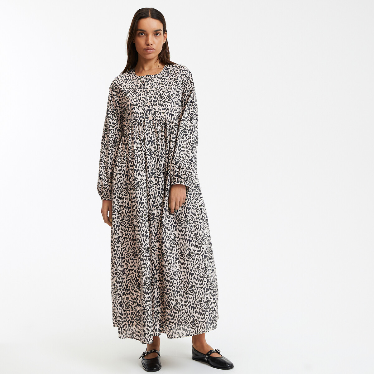 LA REDOUTE COLLECTIONS<br>Vestido maxi com estampa animal, modelo Signature SUZIE