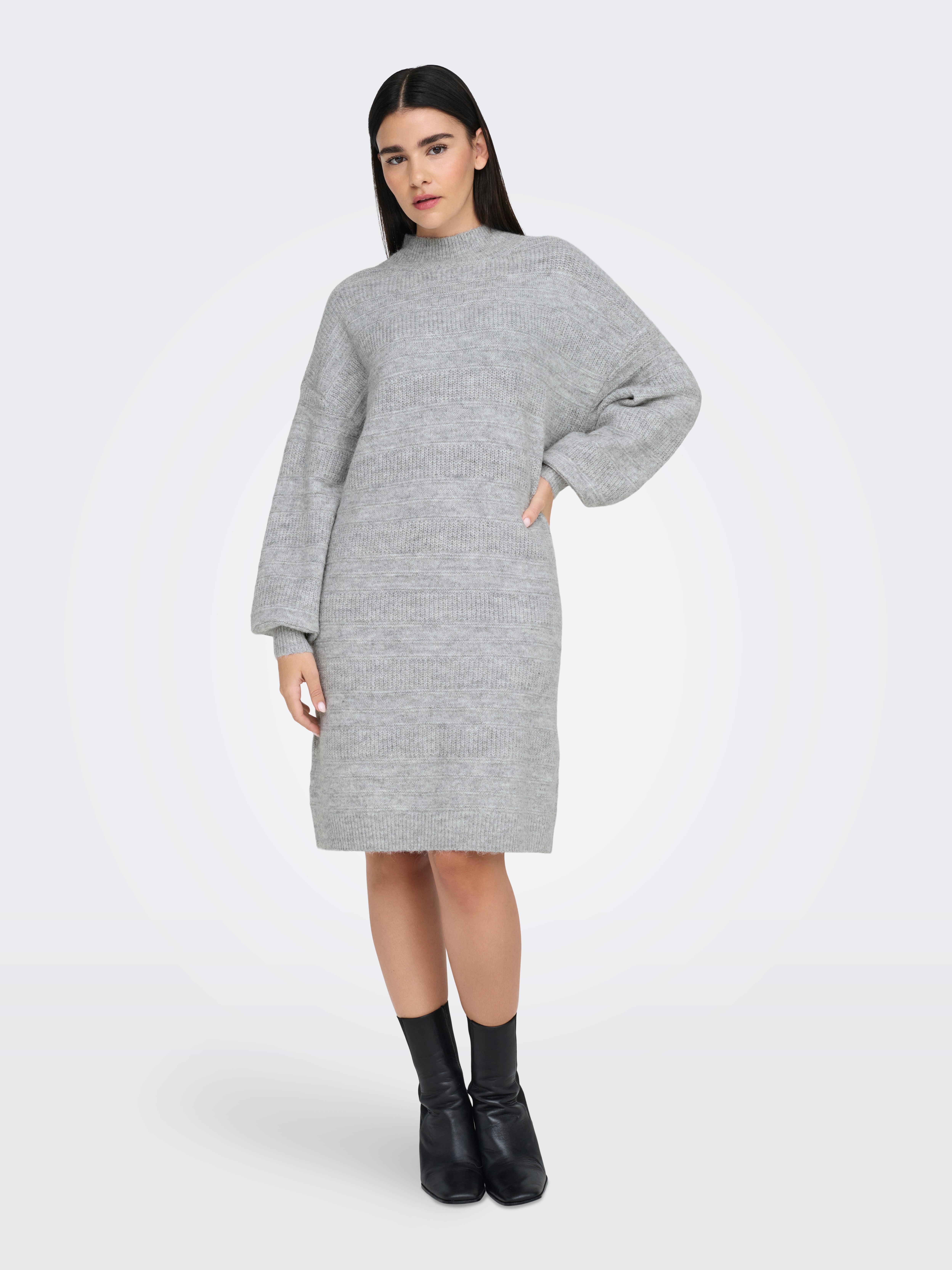 ONLSELESTA Midikleid Light Grey Melange