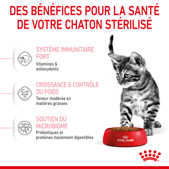 Croquettes chaton stérilisé 6 à 12 mois Kitten Sterilised 2kg