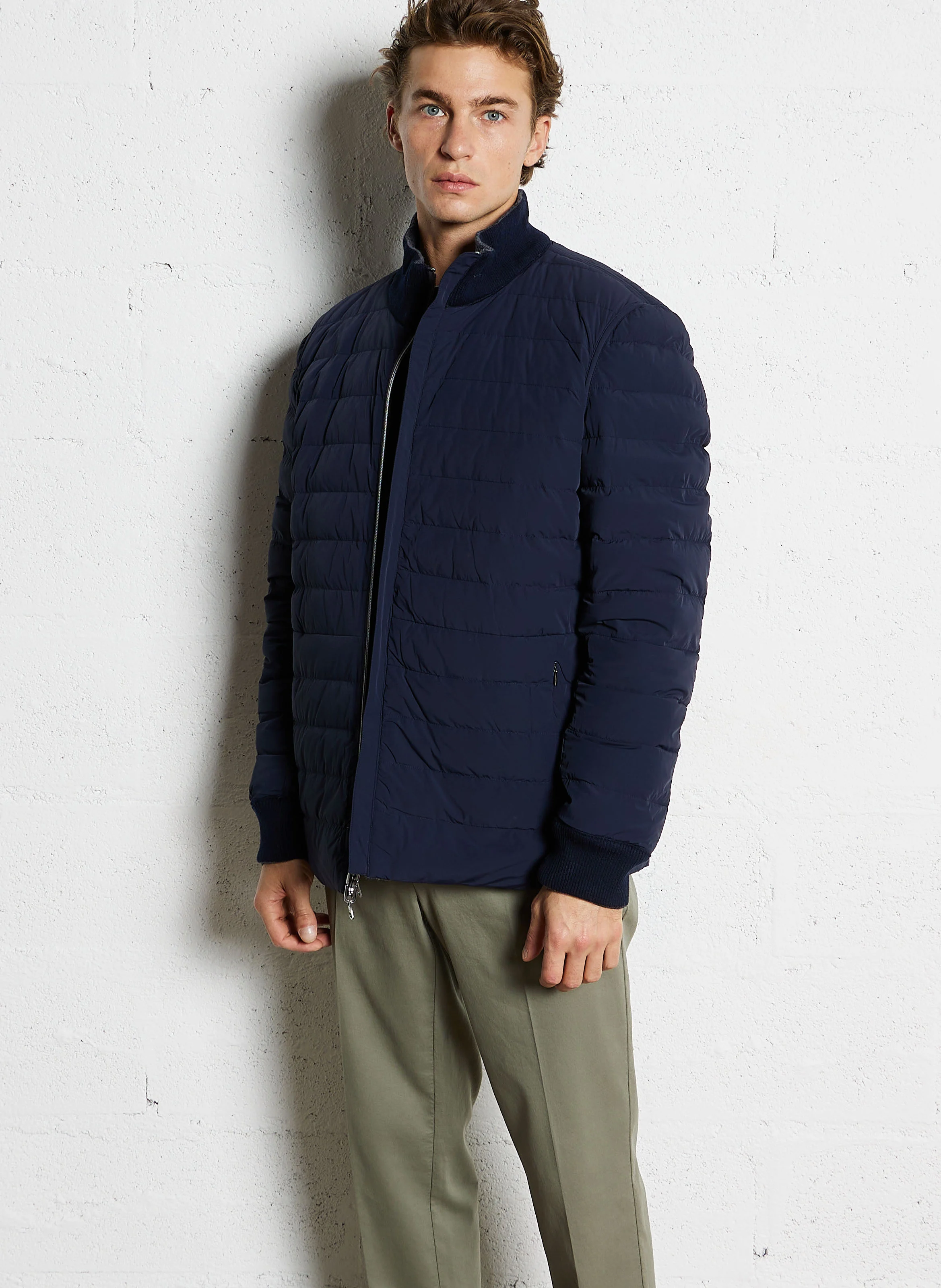 NEW ANDRE - Pull col rond droit en coton et laine mélangé | Gris