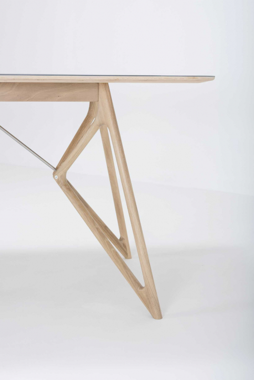 Gazzda Tink Tafel linoleum 160x90 whitewash Dark Olive