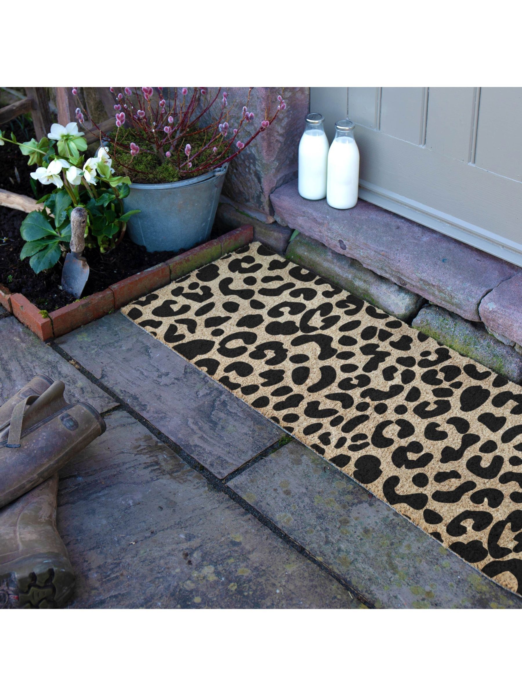 Artsy Mats Patio deurmat met luipaard Print