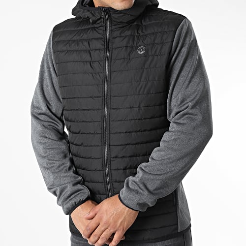 Veste Zippée Capuche Multi Quilted 12182242 Noir Gris Anthracite