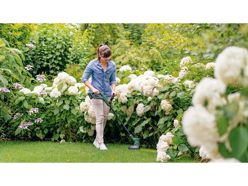 Bosch Akku-Rasentrimmer EasyGrassCut 18 V - 230 Set Rasentrimmer mit Akku und Ladegerät für natürliche und bequeme Gartenarbeit