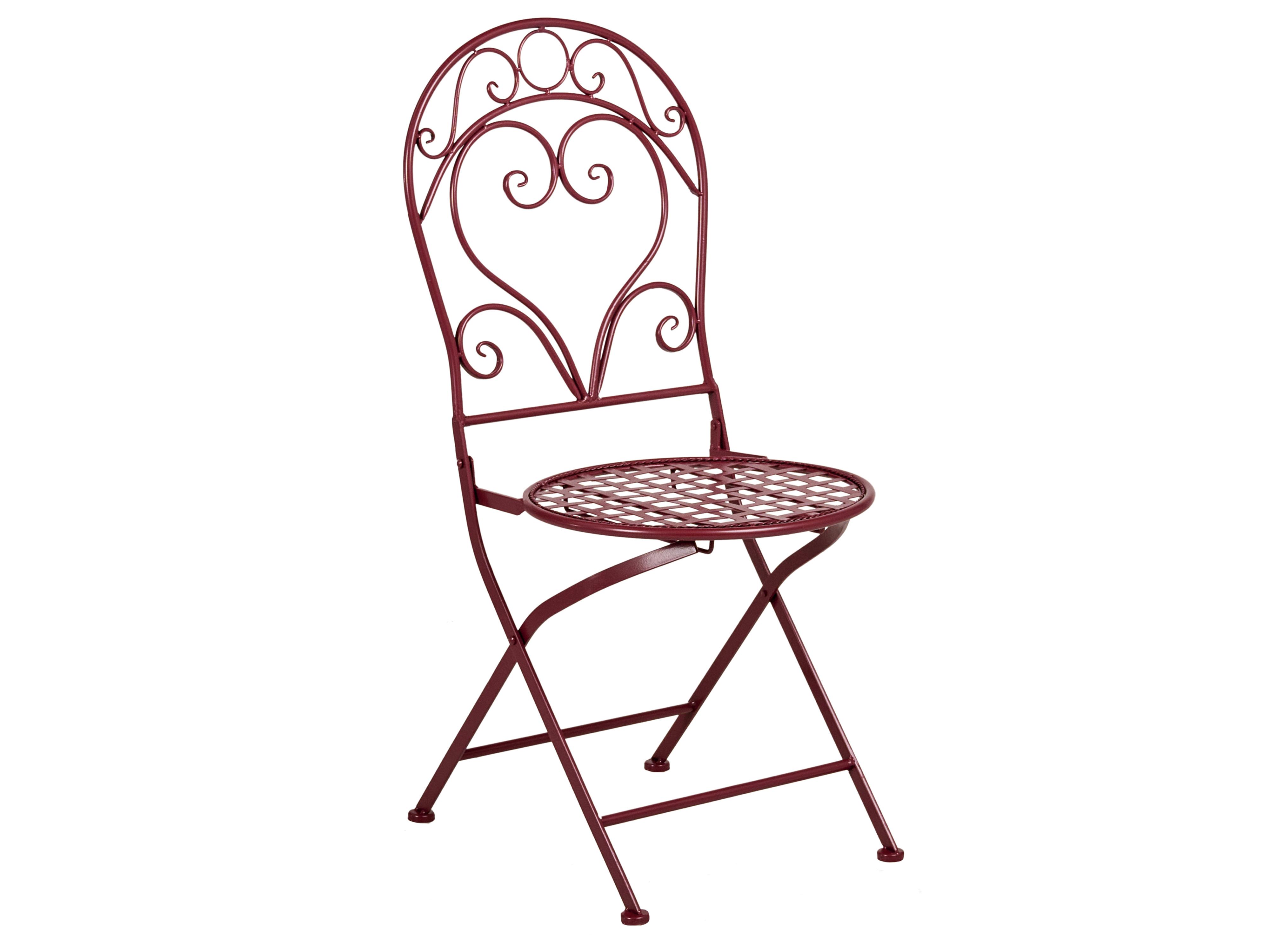Bistroset ALBINIA Metaal Bordeauxrood