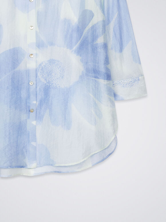 Camisa de liocel estampada - Azul