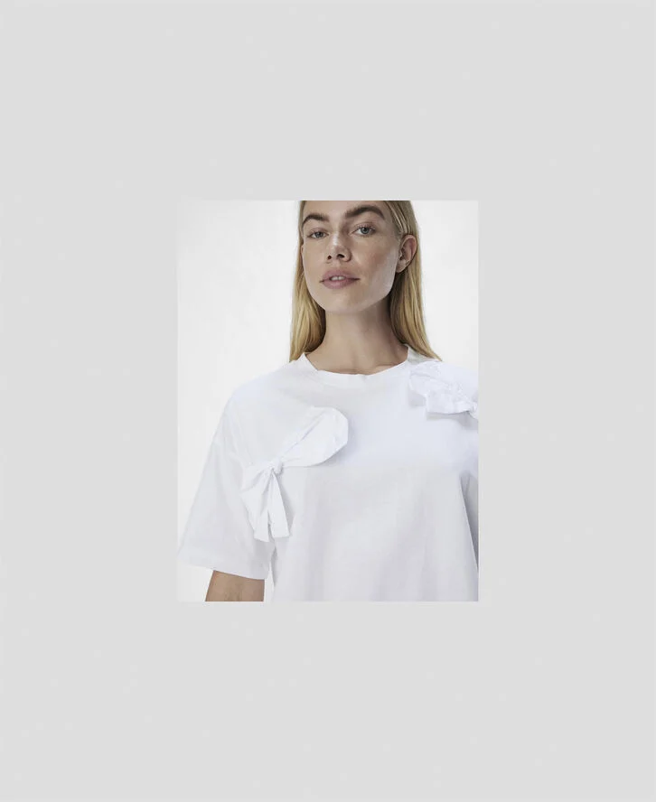 Object OBJKLARA SS OW BOW TEE E OTT White
