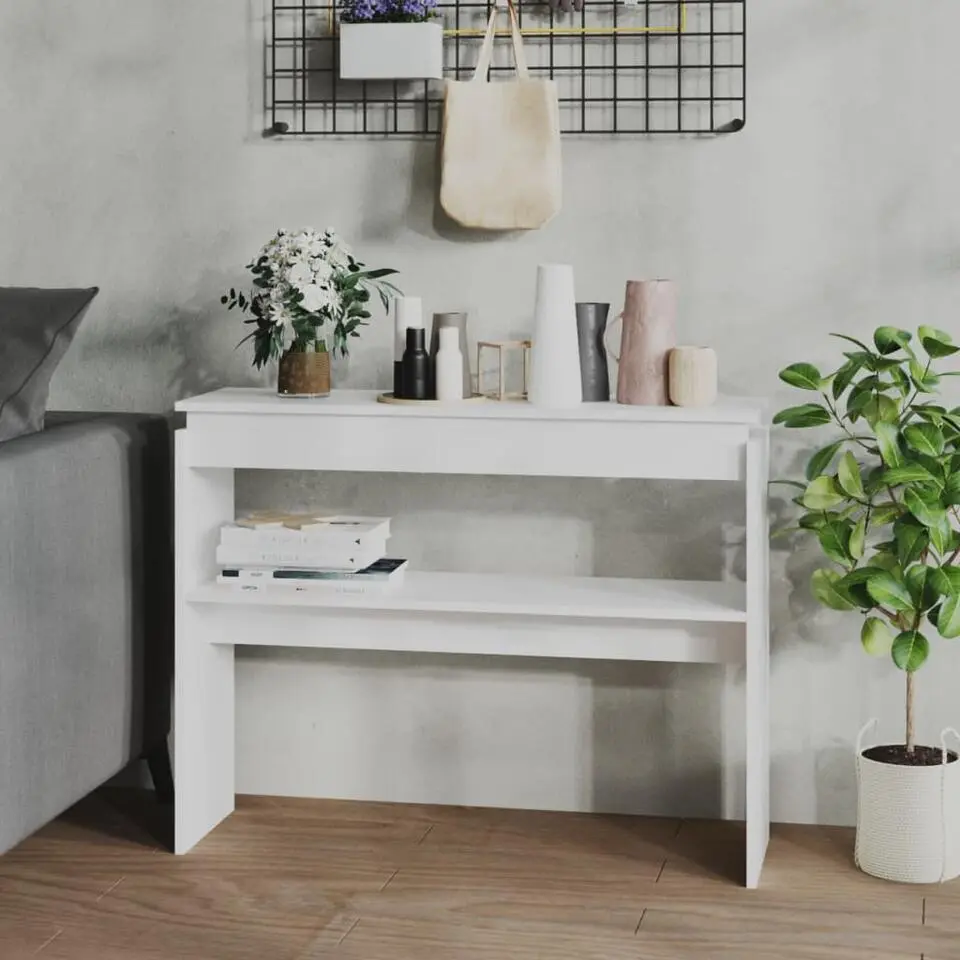 vidaXL - Bijzettafel - Wit - Bewerkt hout