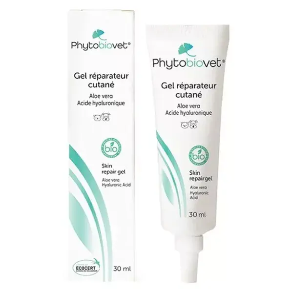 Gel Reparador de Pele Orgânico Phytobiovet para Cães e Gatos 30ml