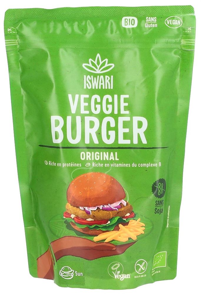 ISWARI Instant Mix Plv Veggie Burger Original BIO Btl 250 g