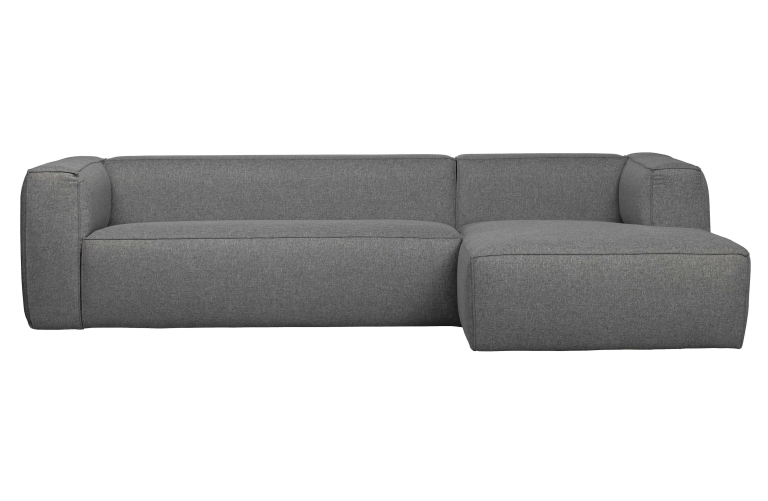 WOOOD Bean bank met chaise longue rechts lichtgrijs gemeleerd