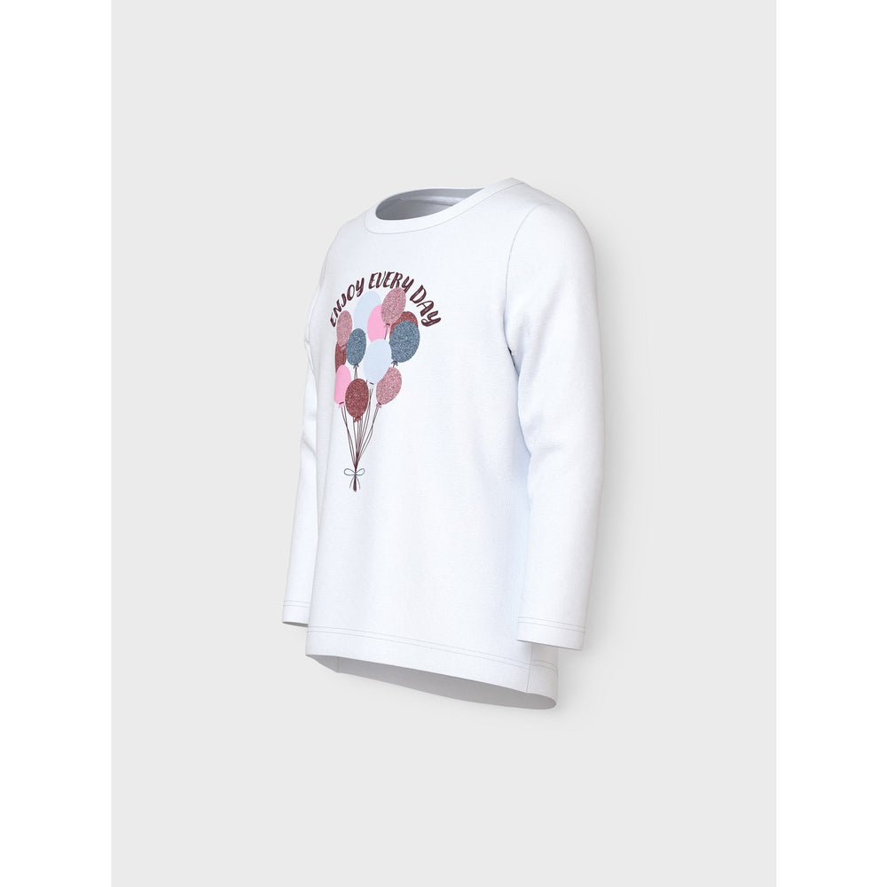 Køb Name It Bright White Balloons Nmfvix Ls Top