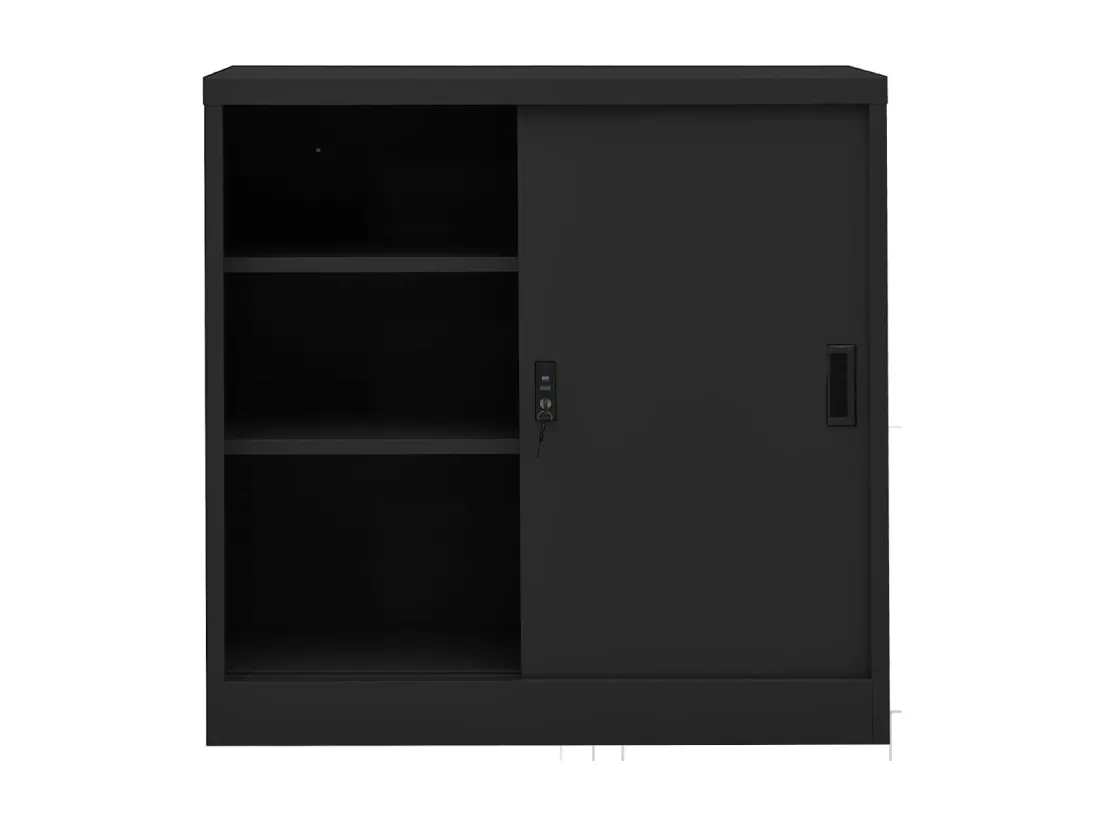Armoire de bureau porte coulissante Anthracite 90x40x90 Acier